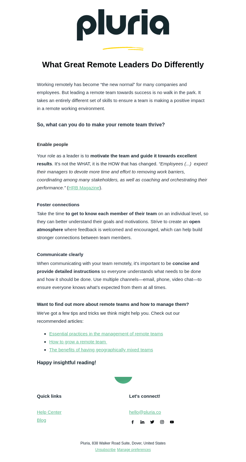 Pluria email from Tue, Jul 4, 2023
