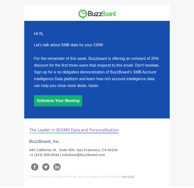 Cut costs, not quota. 25% discount.