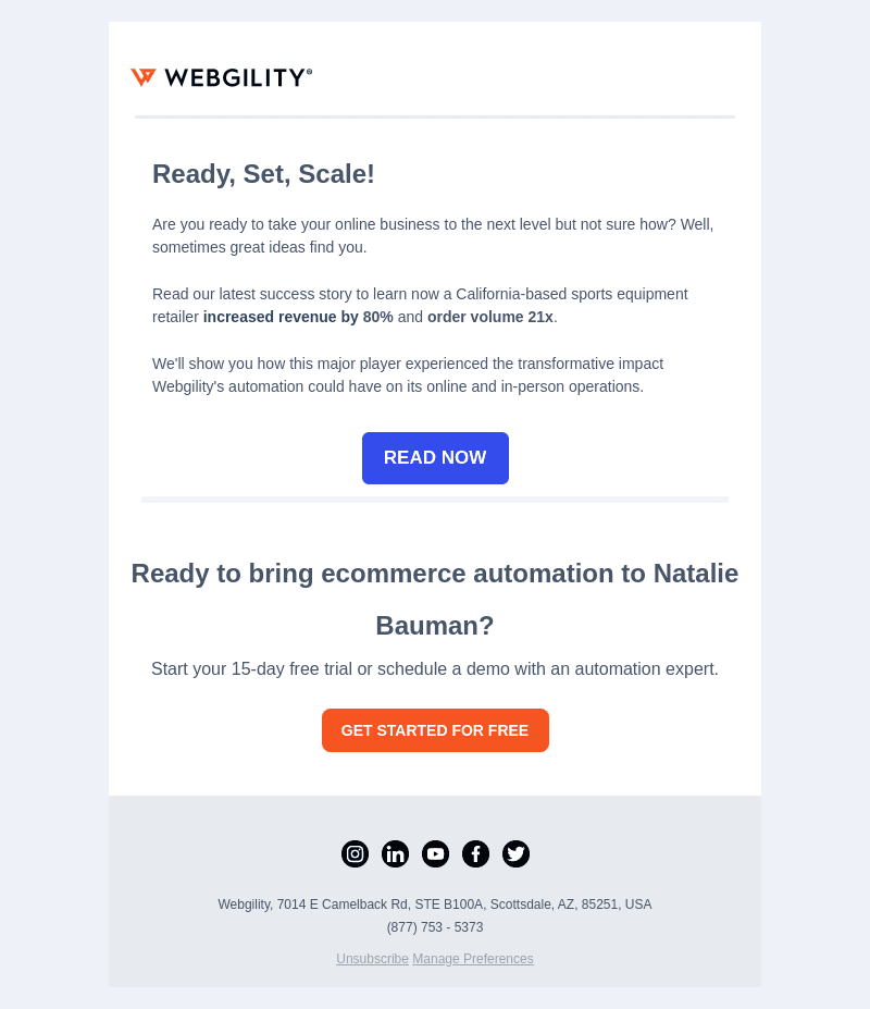 Webgility email from Wed, Jul 5, 2023