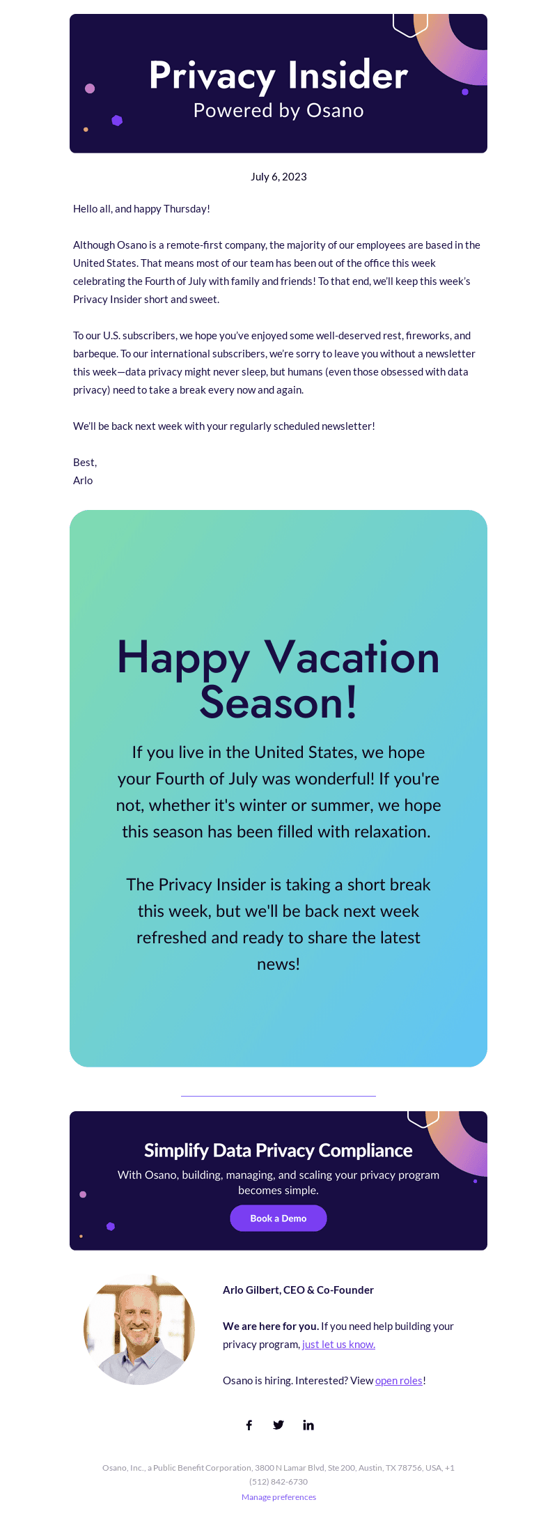 🎇 Happy Vacation Season!