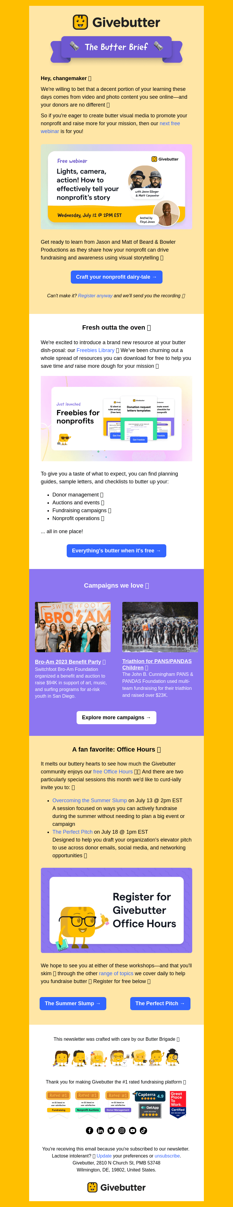 Givebutter email from Thu, Jul 6, 2023