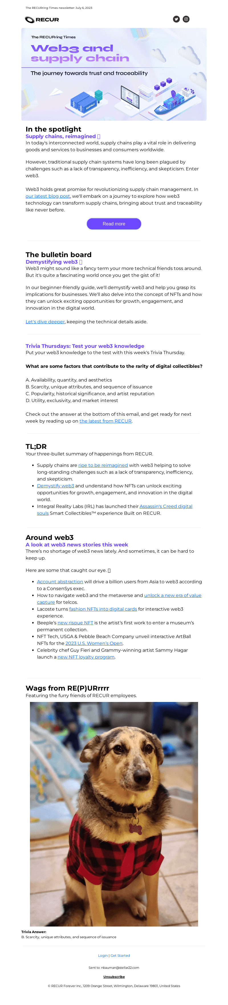 Supply chain, demystifying web3, and more 👀