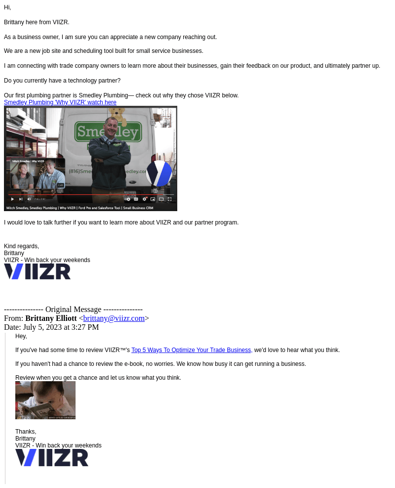 VIIZR email from Thu, Jul 6, 2023