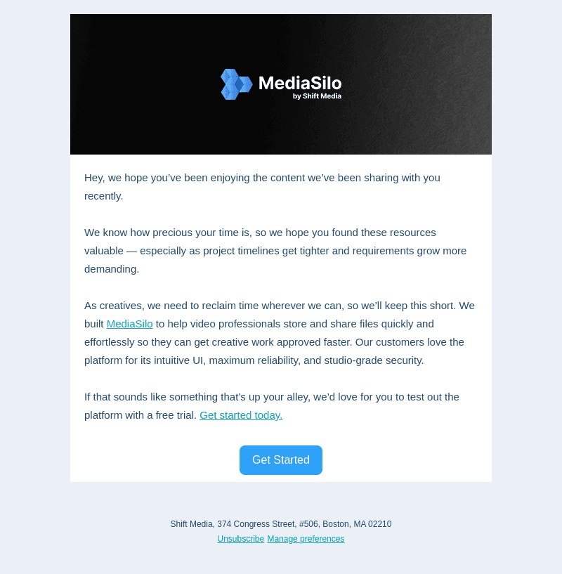 MediaSilo email from Mon, Jul 10, 2023