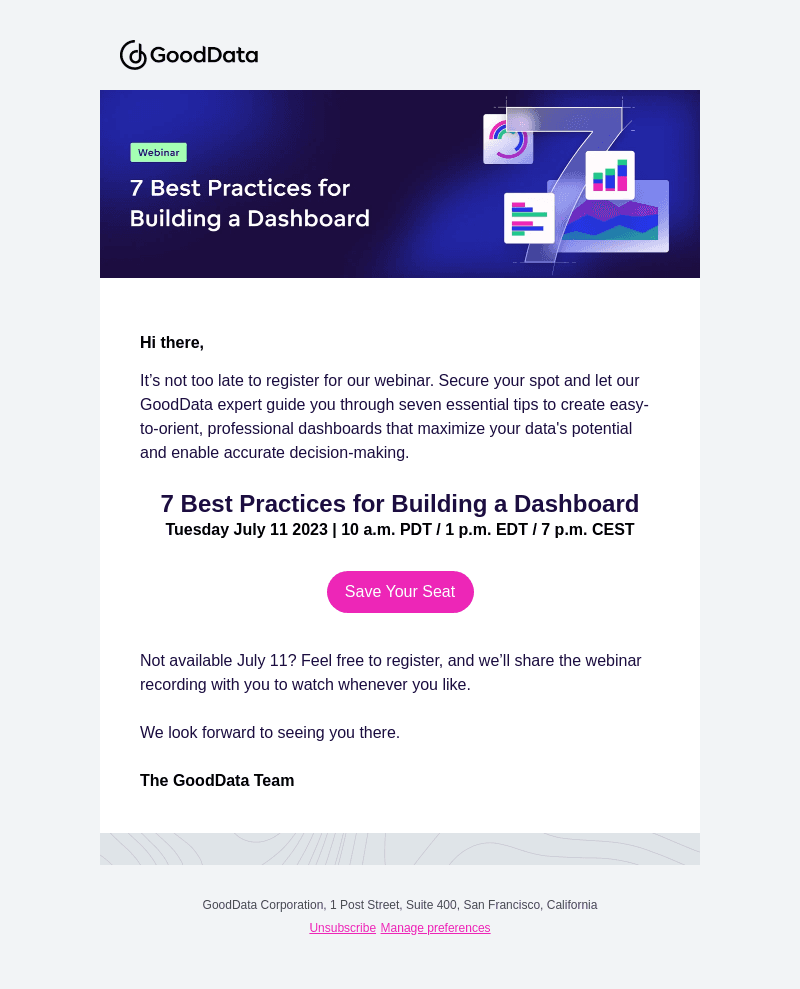 7 Best Practices for Building a Dashboard | Last chance to register