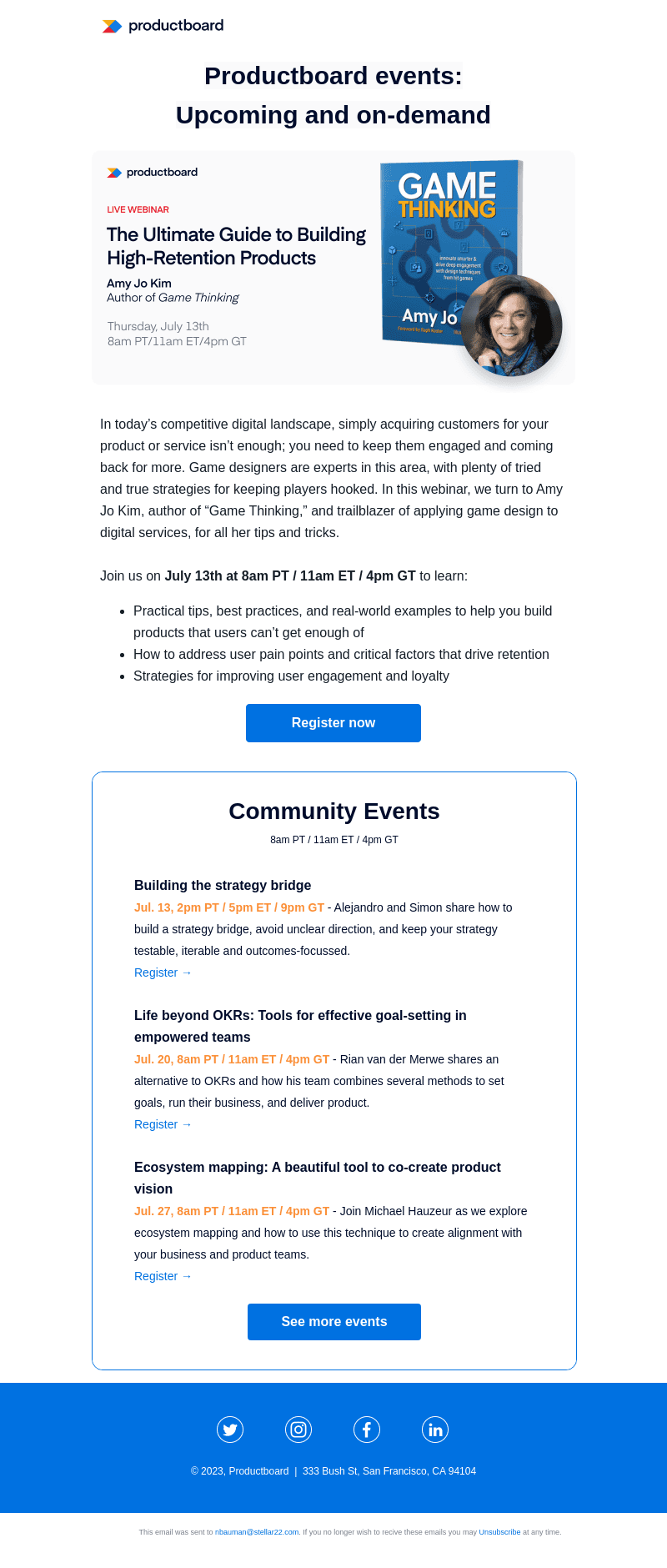 Upcoming Productboard events