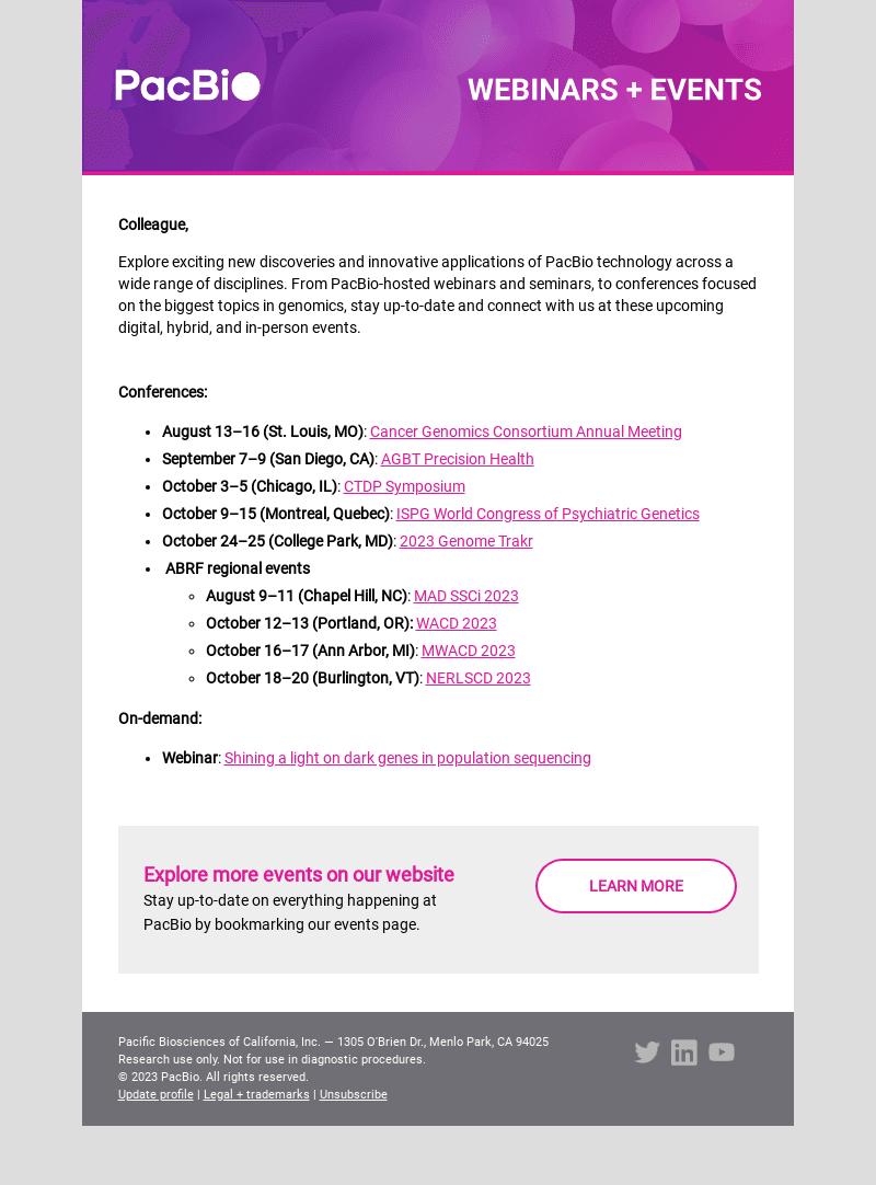Event round up: Upcoming conferences + on-demand webinar