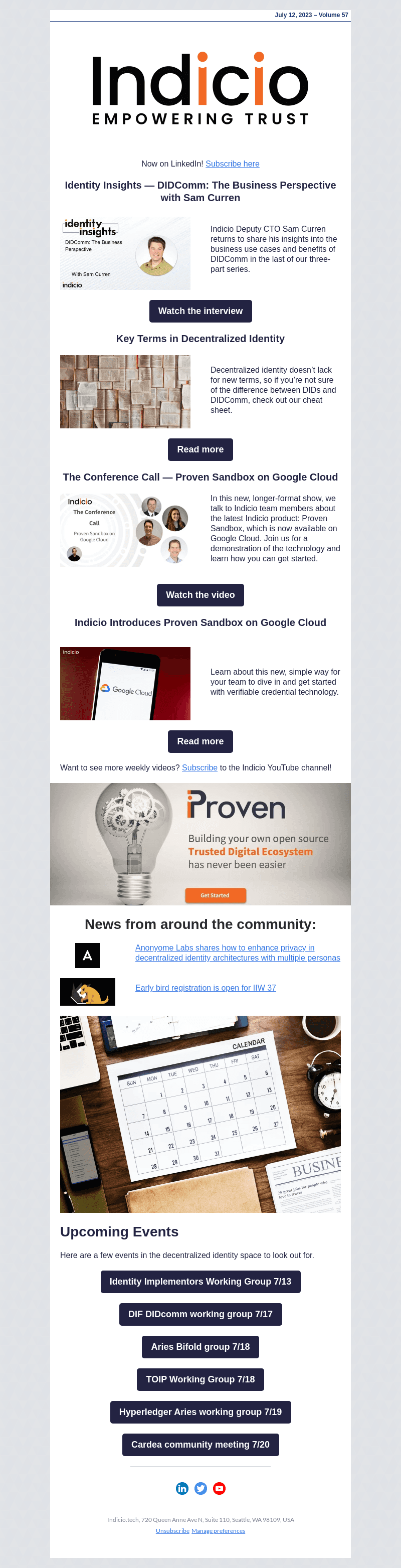 Indicio Newsletter – Vol 57
