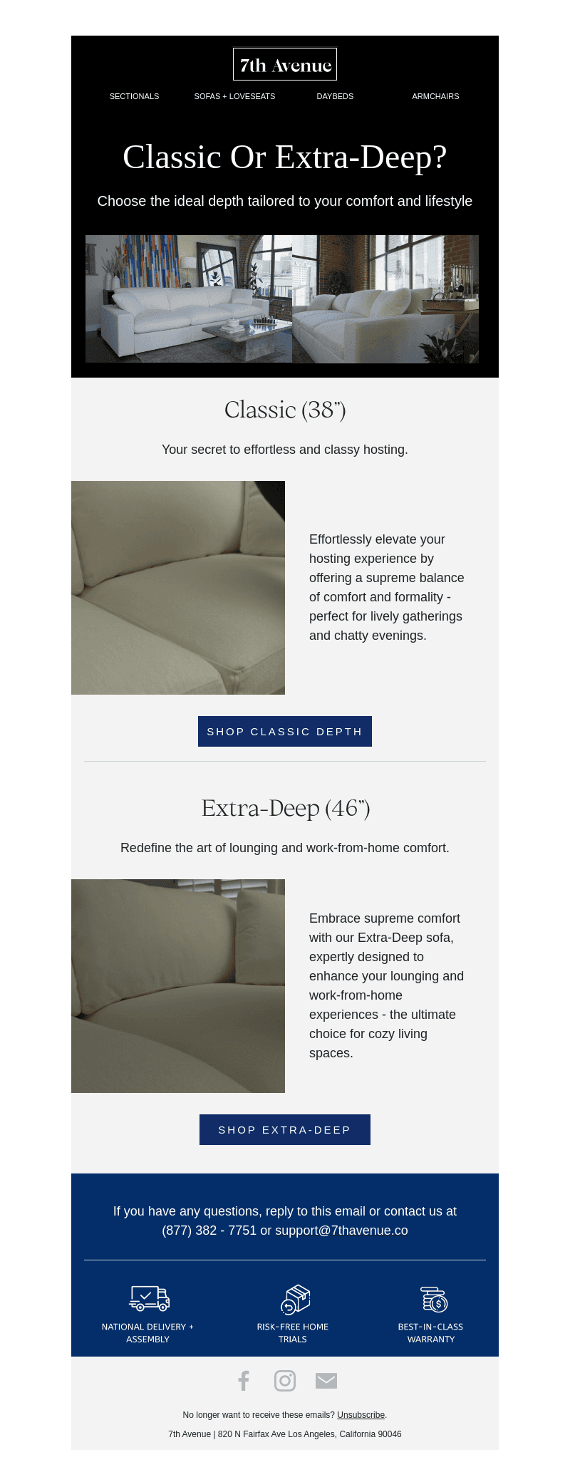 Classic or Extra-Deep? 🛋️