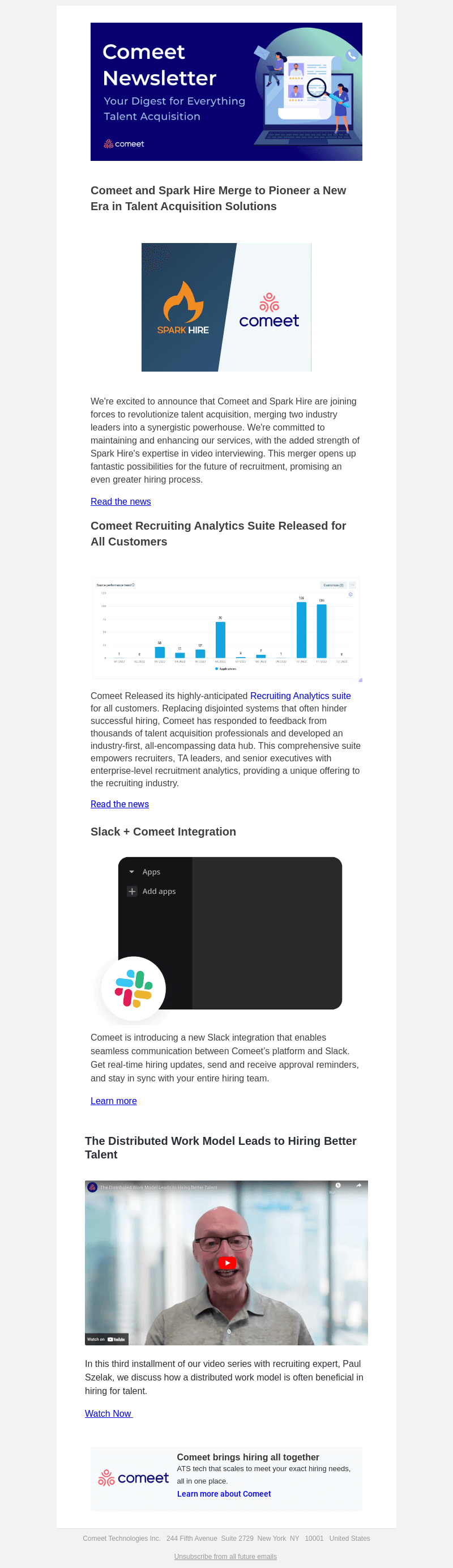 Comeet email from Thu, Jul 13, 2023