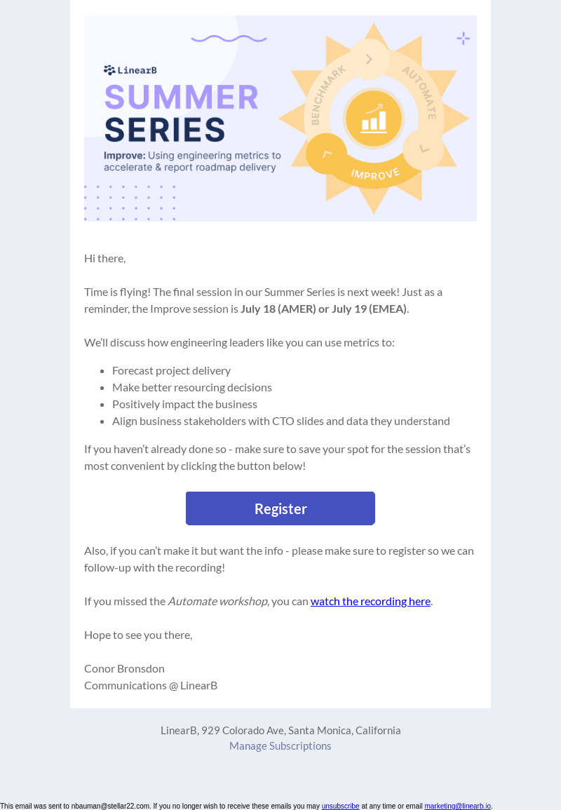 Next week: Improve project delivery & business outcomes