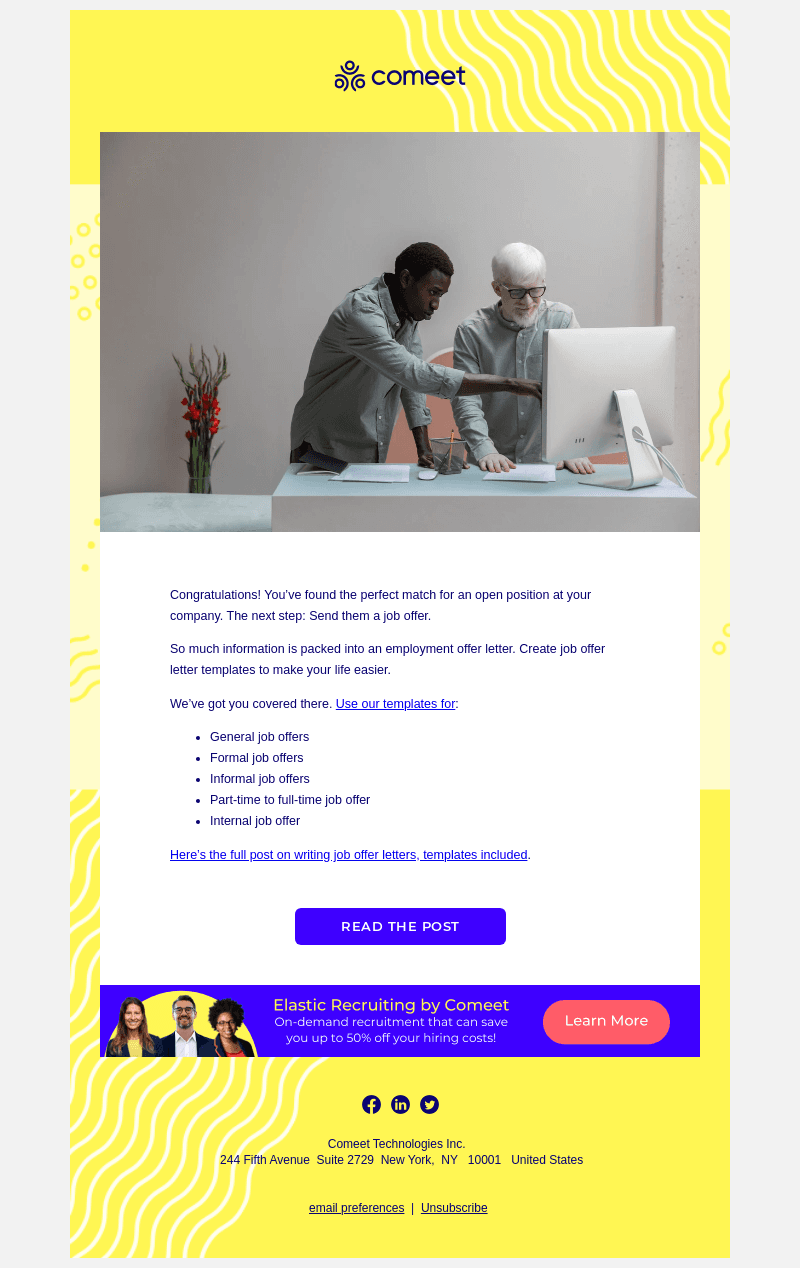Comeet email from Sat, Jul 15, 2023