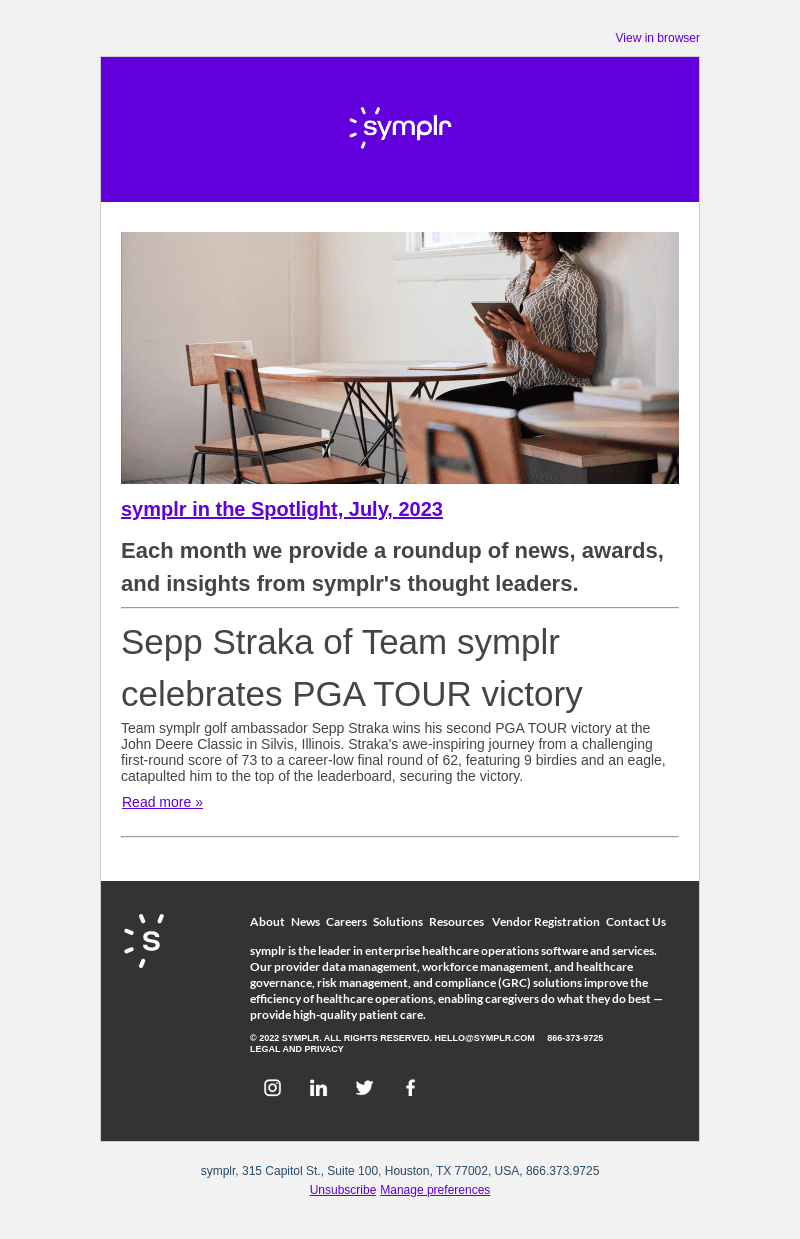 symplr in the Spotlight, July, 2023
