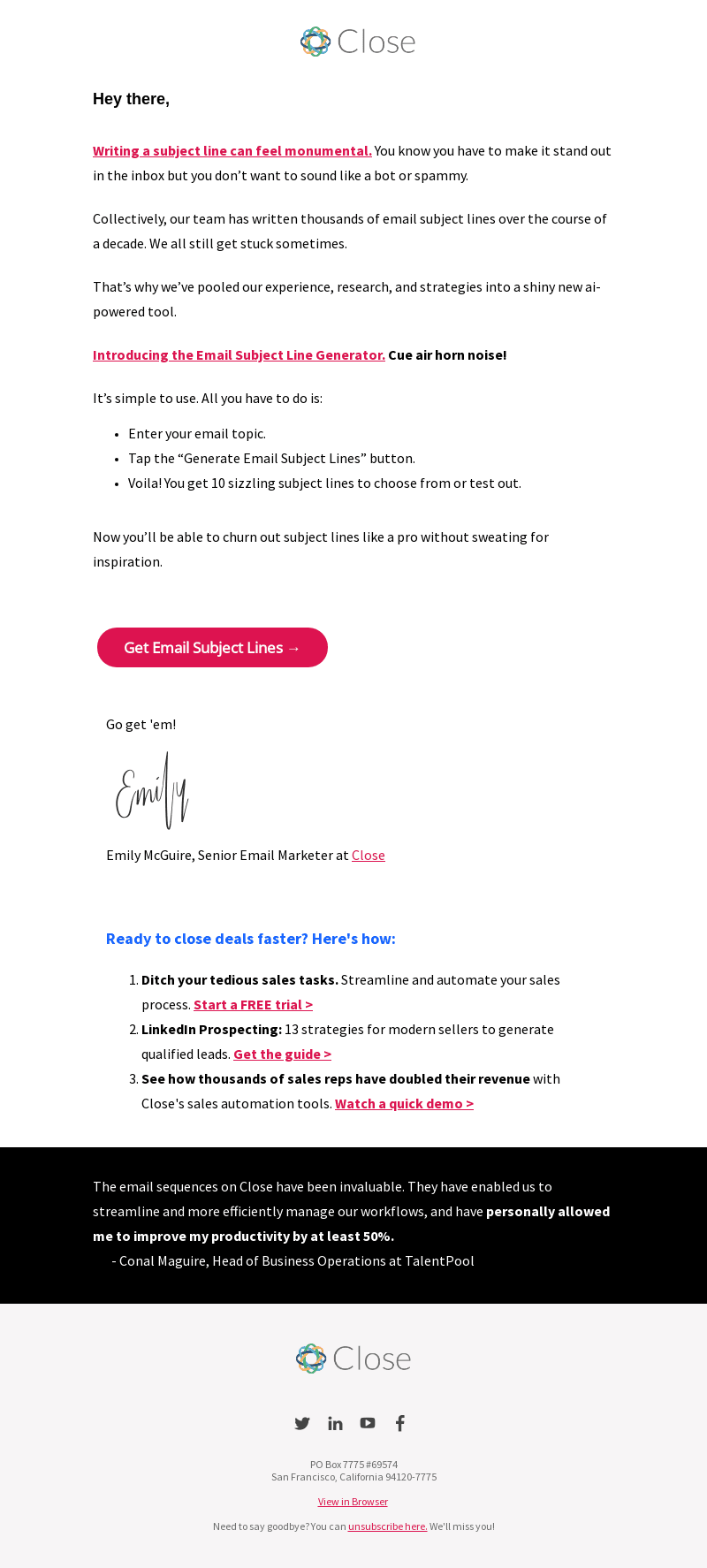 [FREE TOOL] Generate subject lines in a snap