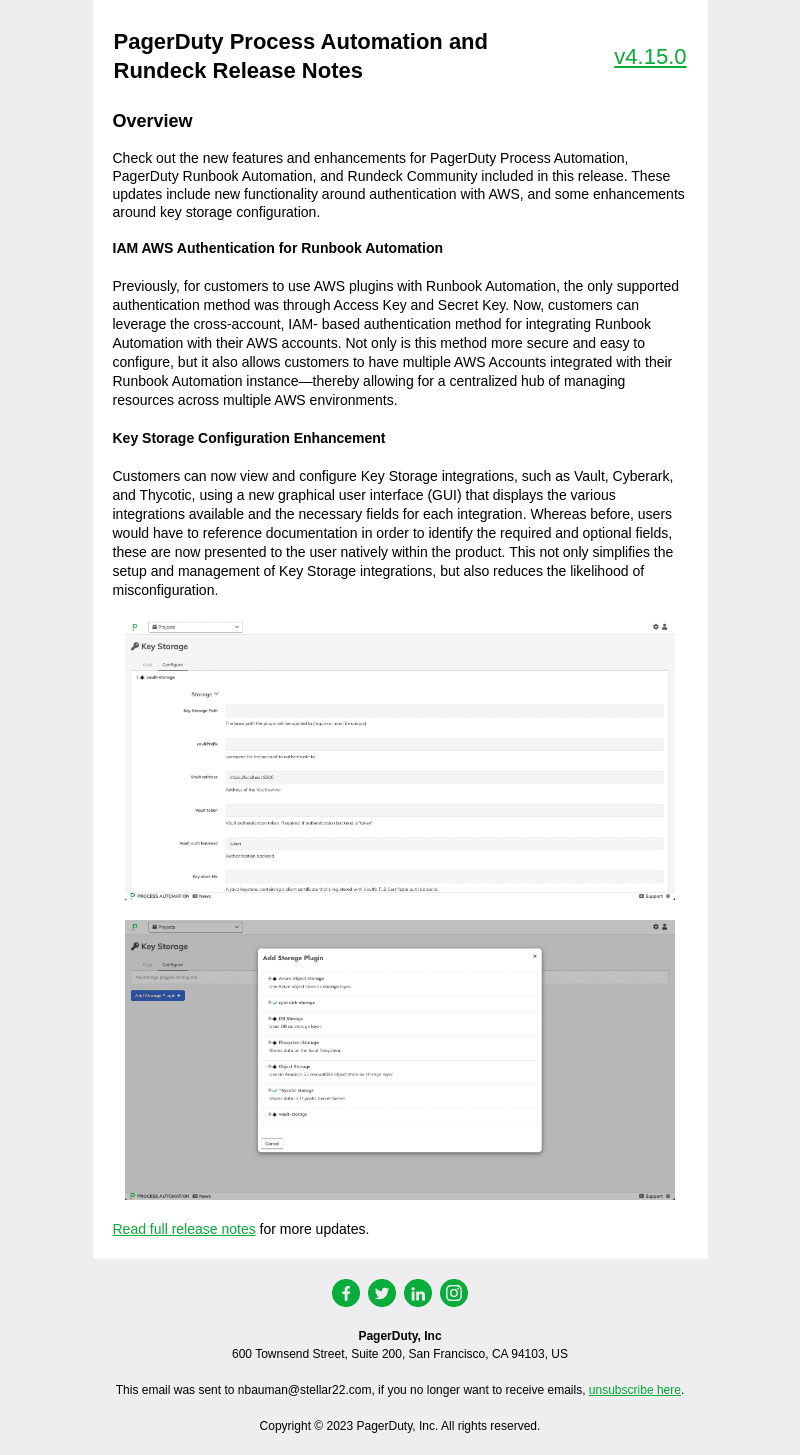 Release Notes: PagerDuty Process Automation and Rundeck Release Version 4.15.0