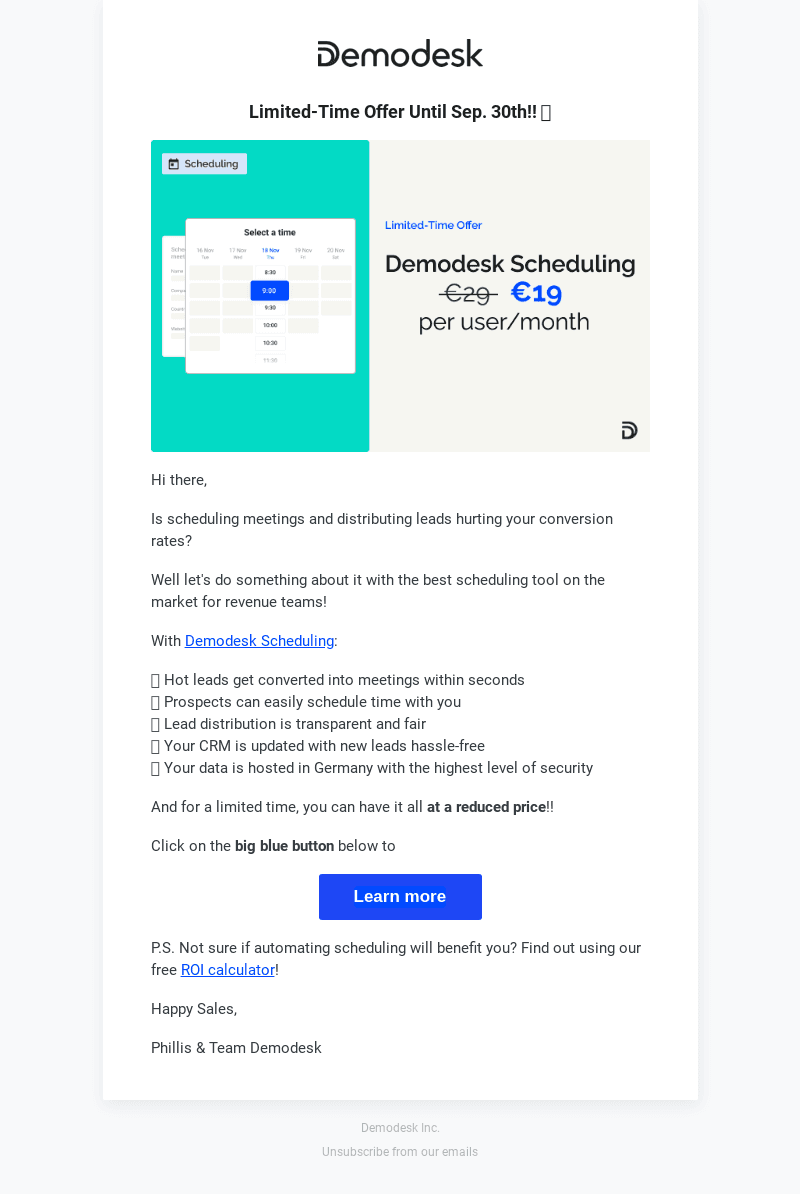 Demodesk email from Thu, Jul 27, 2023