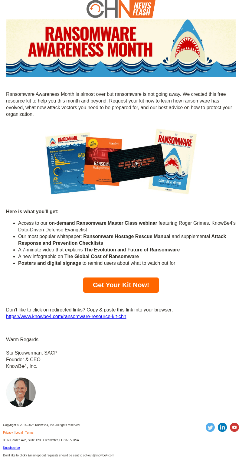 [Last Chance] 2023 Ransomware Awareness Month Kit