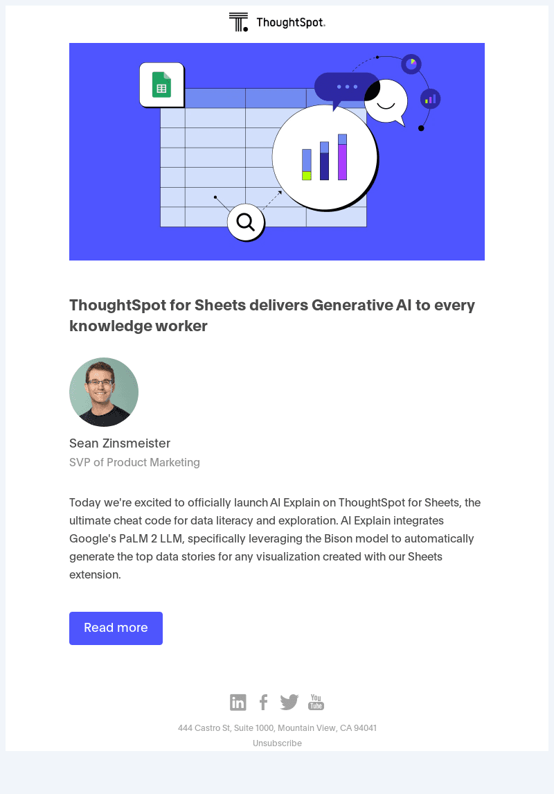 Blog: ThoughtSpot for Sheets delivers Generative AI to every knowledge...