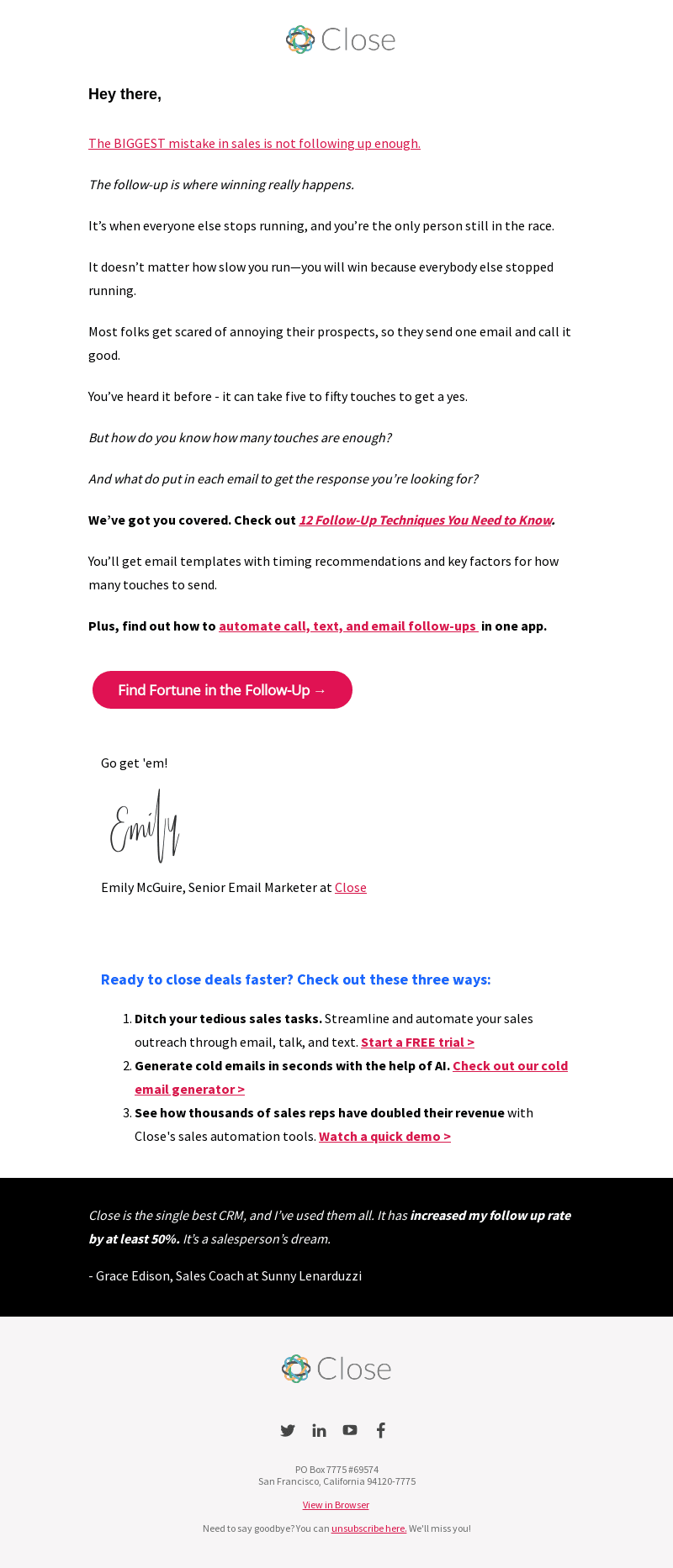 Close email from Tue, Aug 1, 2023