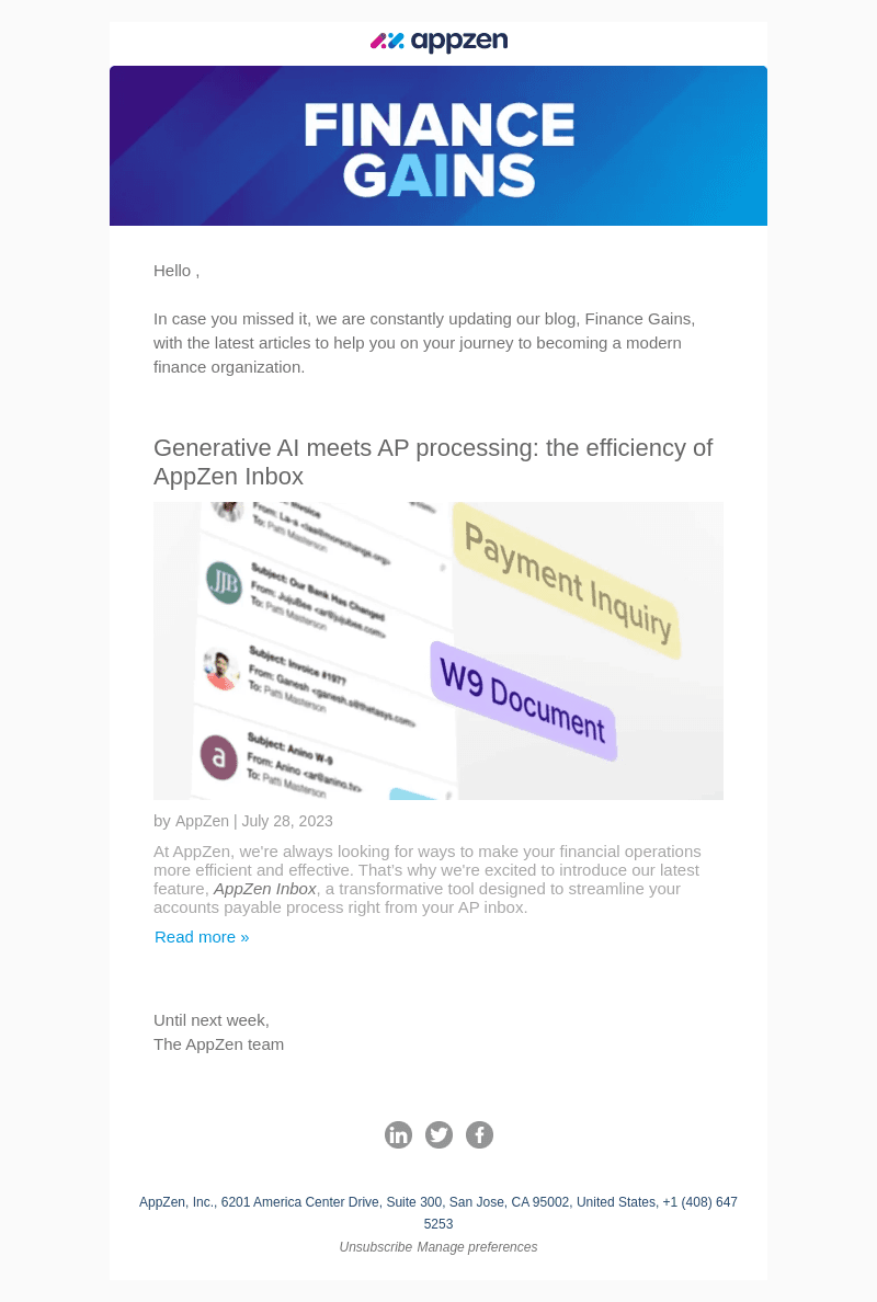 There, Check out the latest articles from AppZen