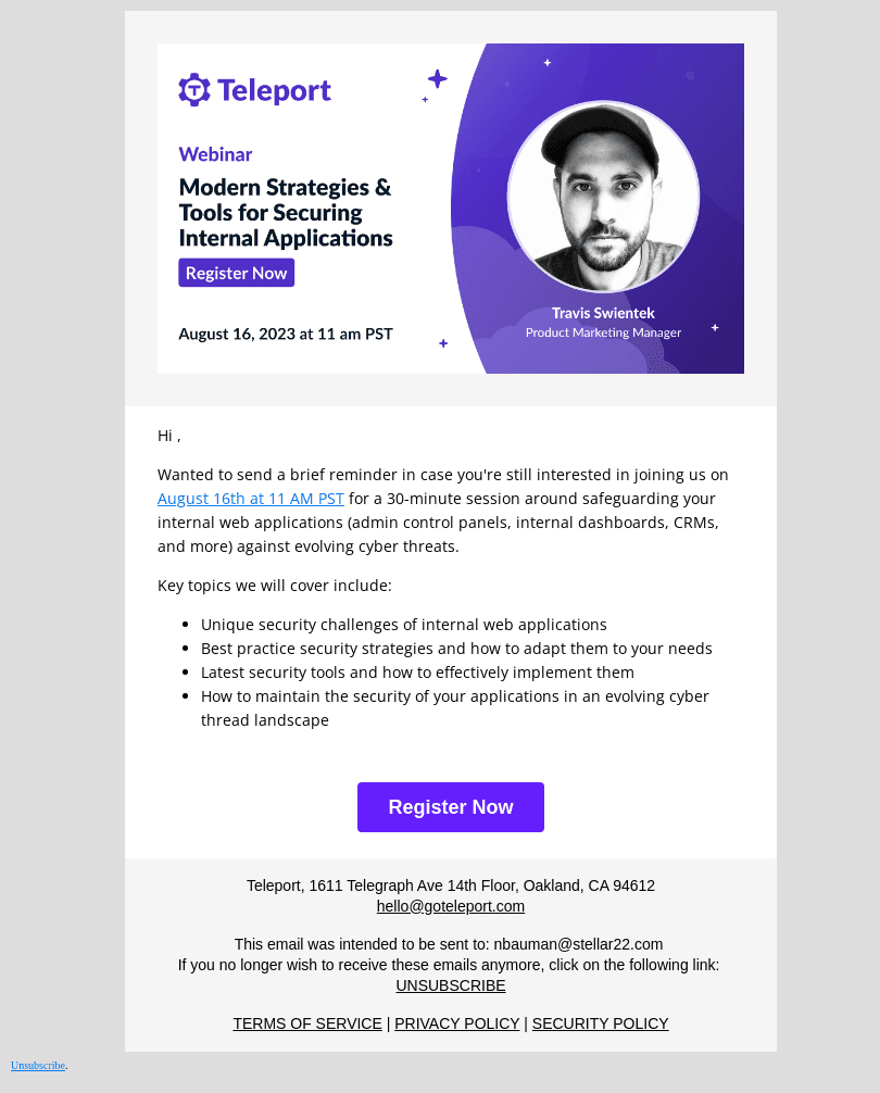 Reminder: Join us on 8/16 for application security webinar