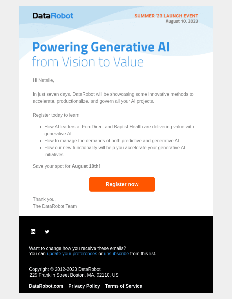 DataRobot Summer '23 Launch Is Next Week!