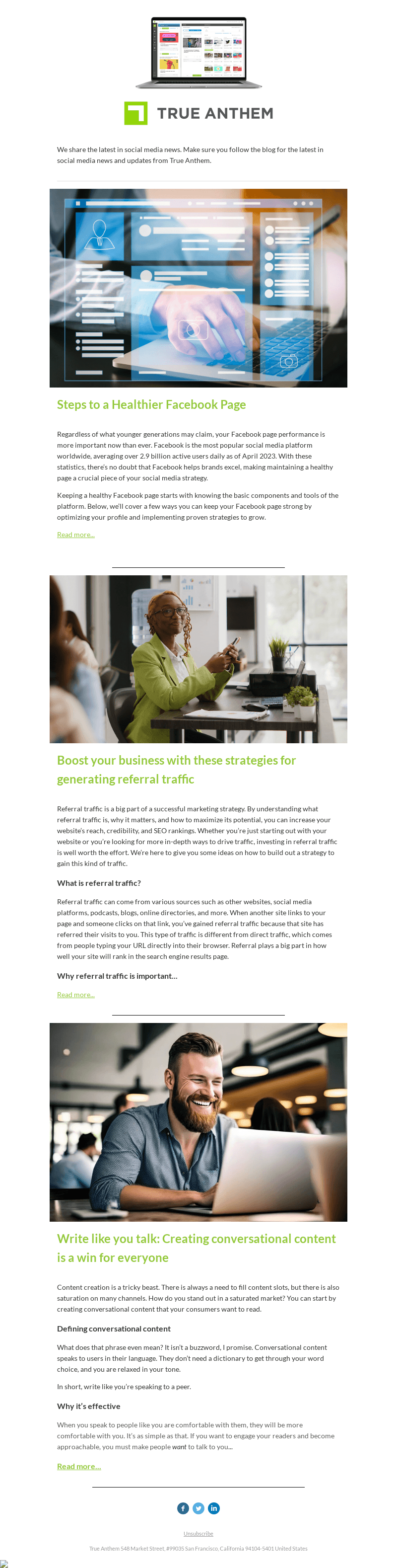 True Anthem email from Thu, Aug 3, 2023