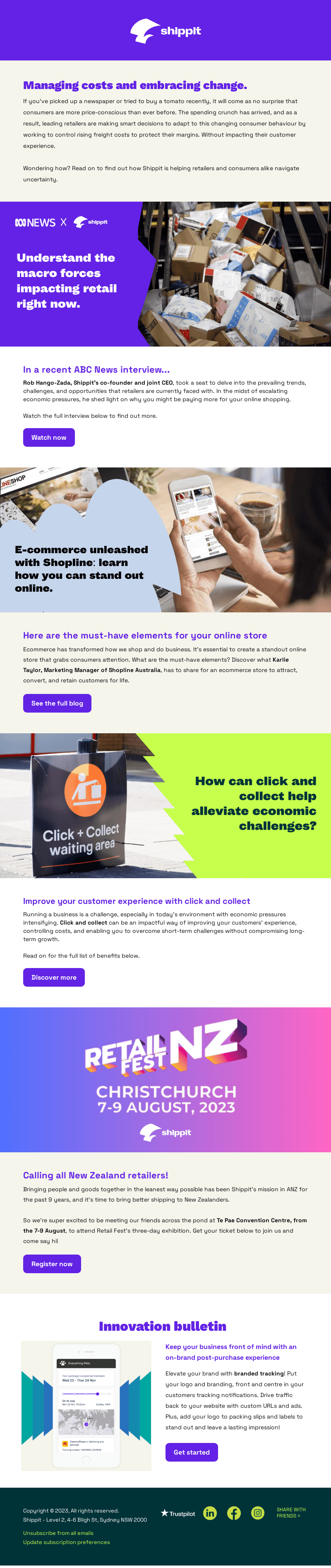 Shippit email from Fri, Aug 4, 2023