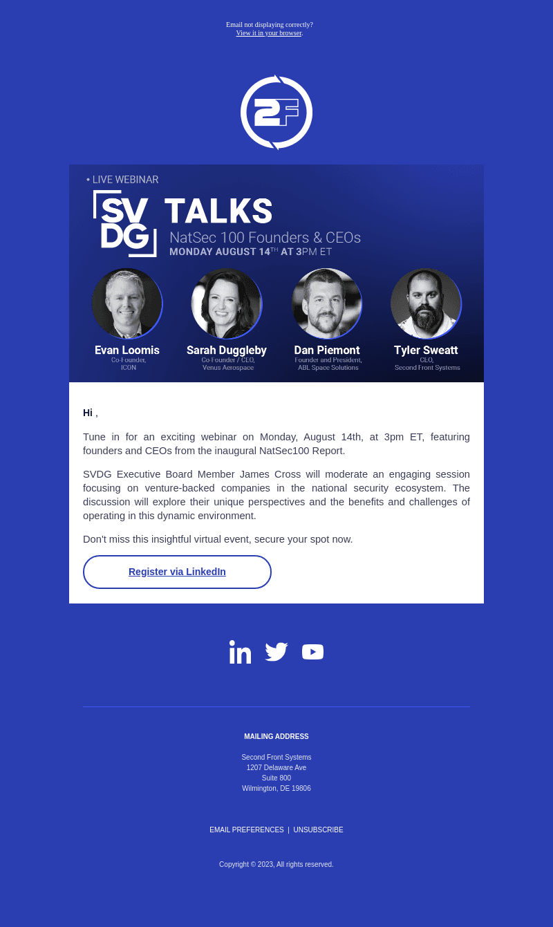 SVDG Webinar Featuring Second Front Systems' CEO Tyler Sweatt
