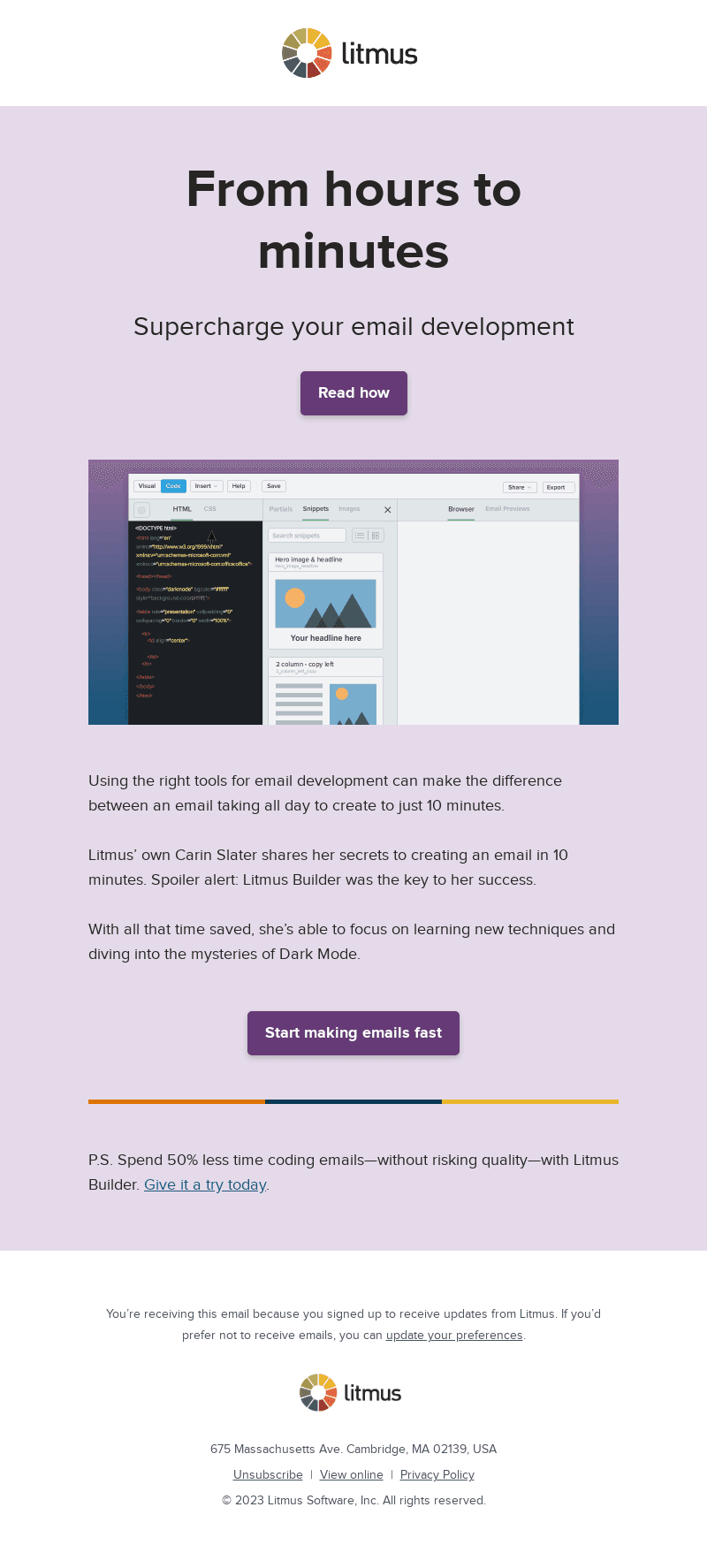 Create emails in just 10 minutes