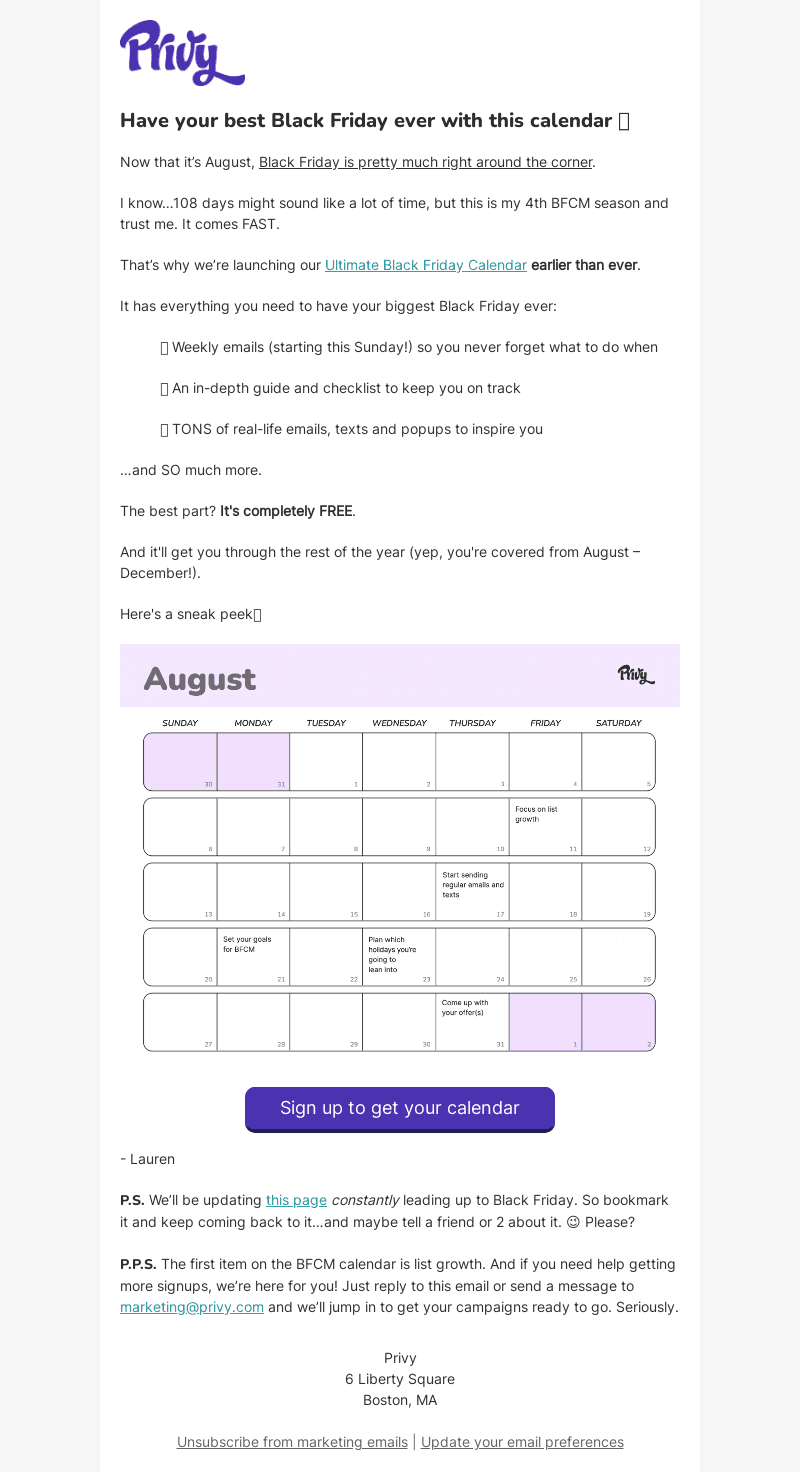 Your Black Friday calendar is HERE.