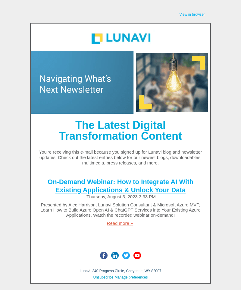 The Latest from Lunavi