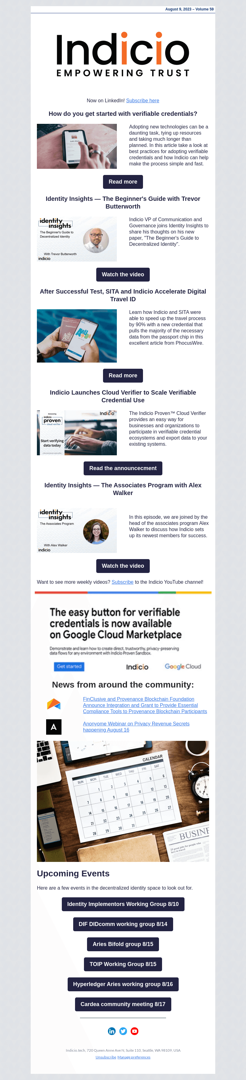Indicio Newsletter – Vol 59