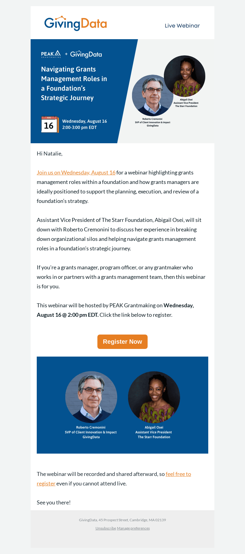Are you registered for next week's webinar?