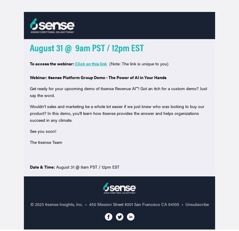 6sense email from Fri, Aug 11, 2023