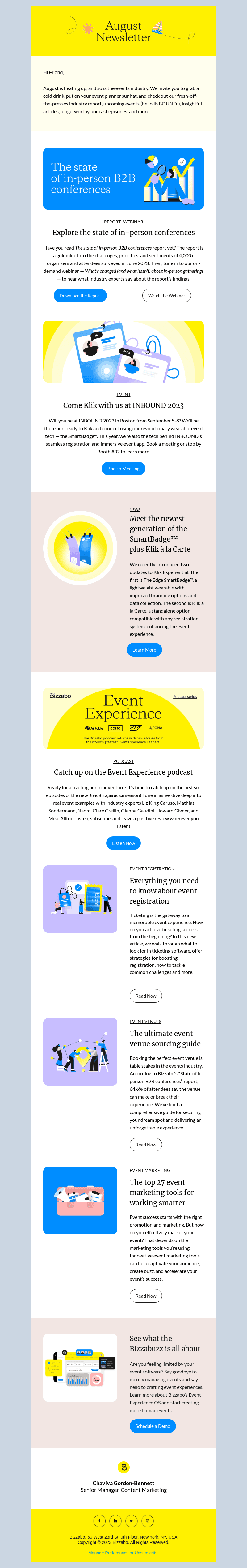 Bizzabo email from Mon, Aug 14, 2023