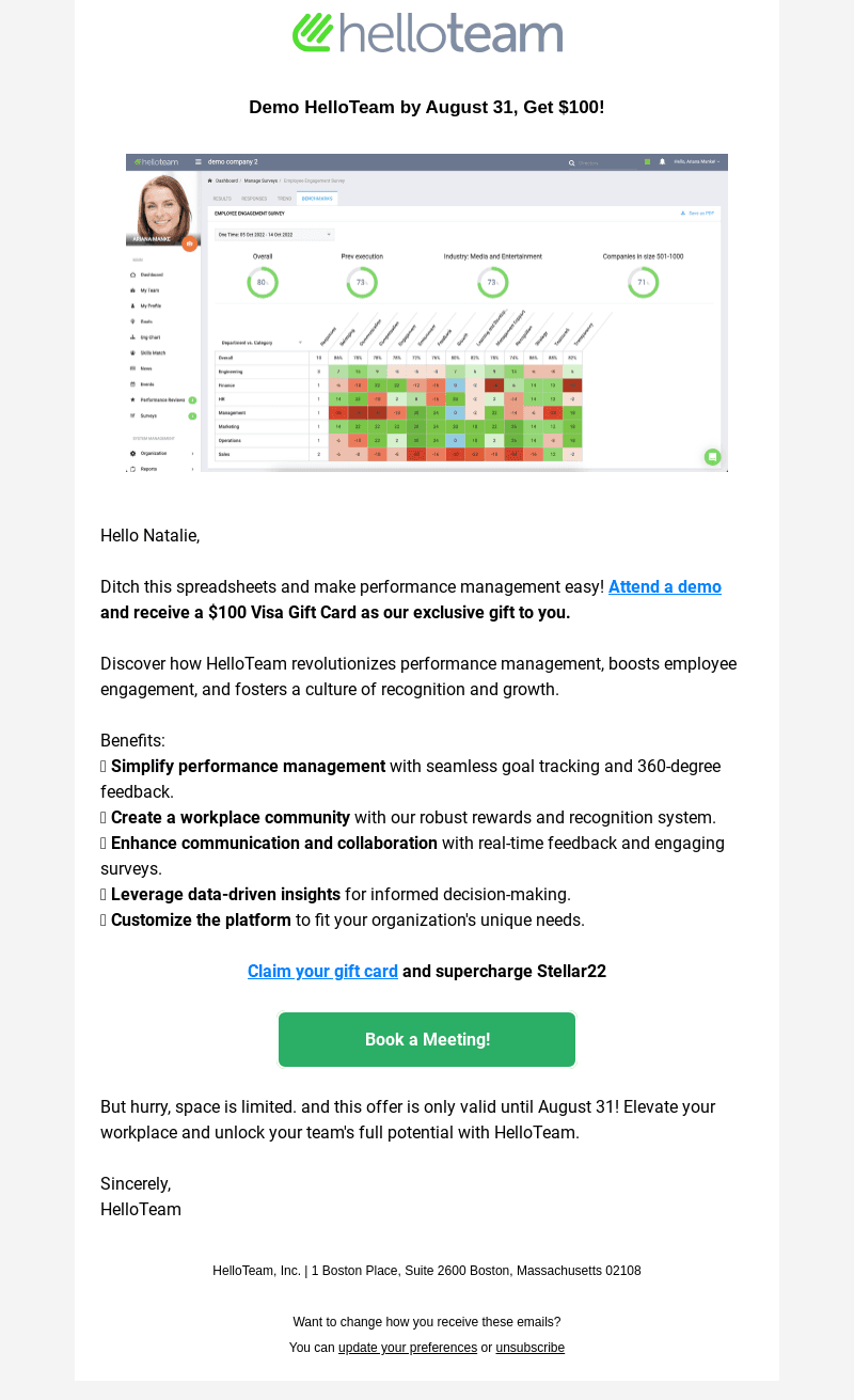 HelloTeam email from Tue, Aug 15, 2023