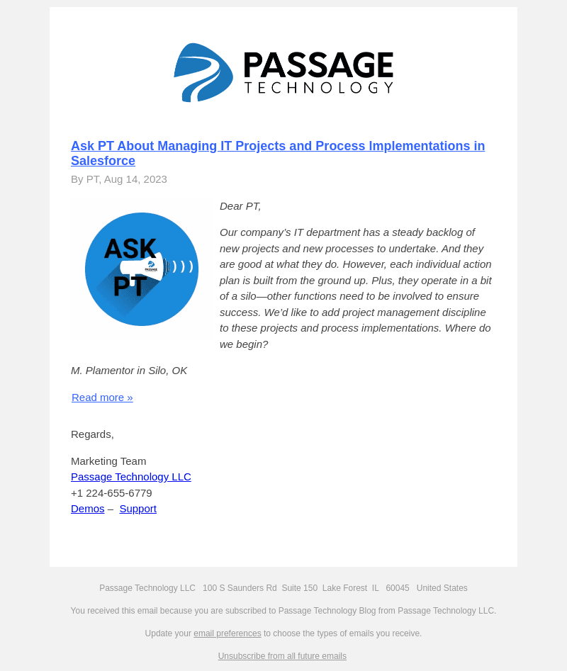 Ask PT About Managing IT Projects and Process Implementations in Salesforce