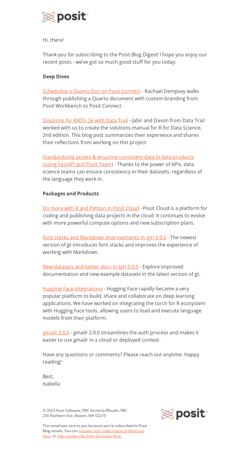 Posit Blog Post Digest