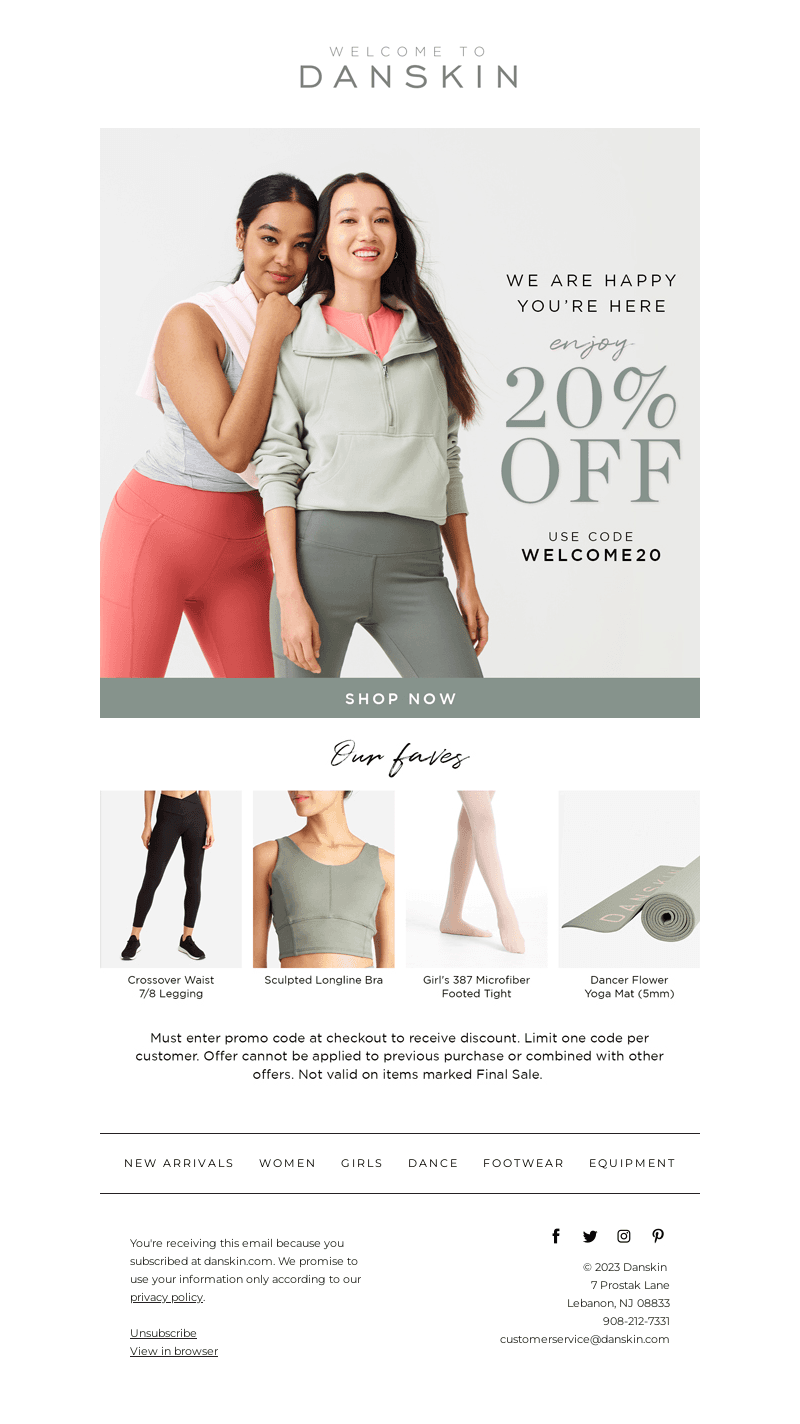 20% off, from us to you