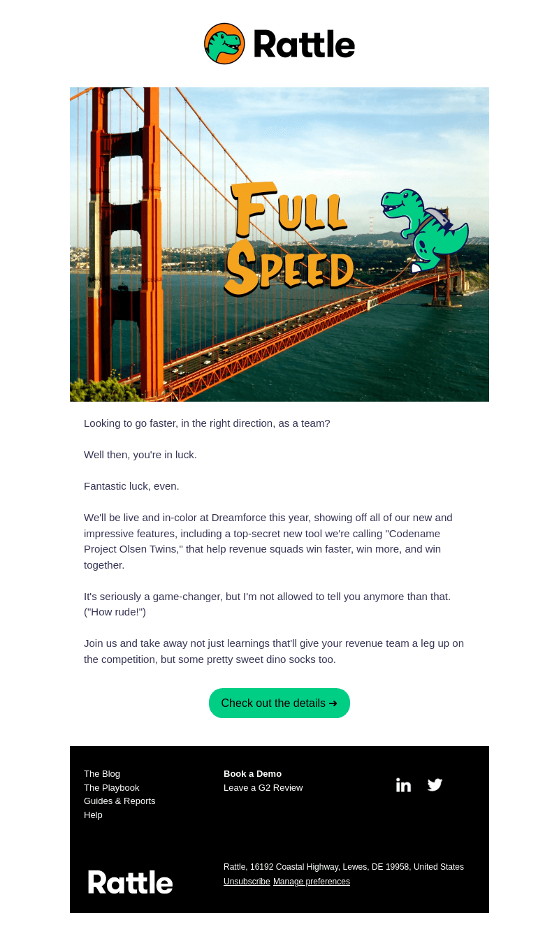 Don’t sleep on us at Dreamforce (especially this year) 😎