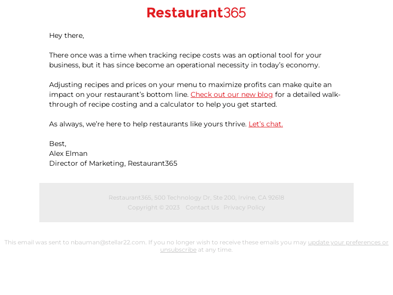 Maximizing Profits with Recipe Costing