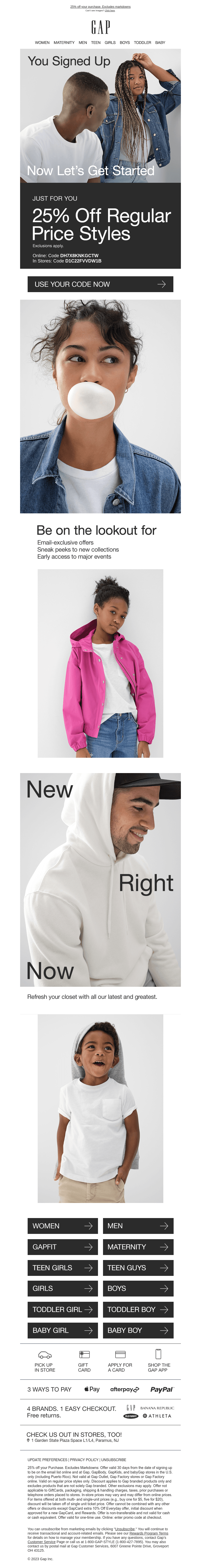 Congrats! You've officially got a thank-you code from GAP
