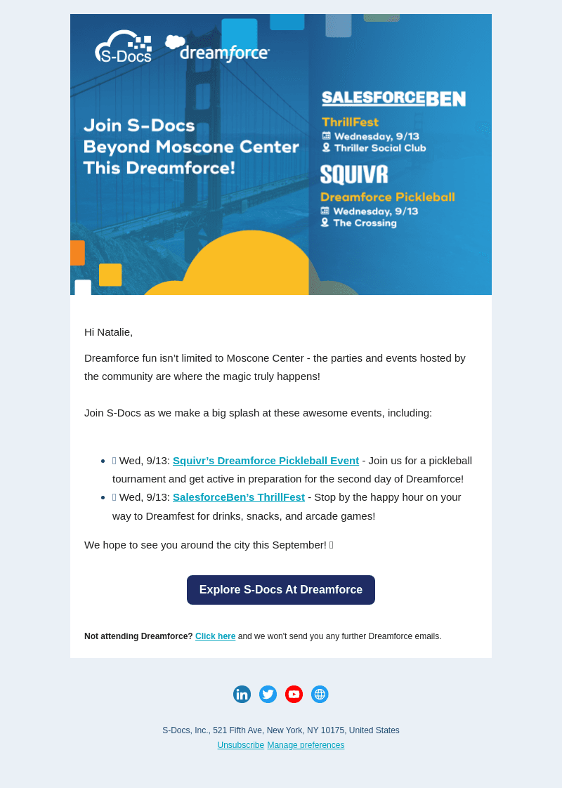 🎉 Essential events for your Dreamforce agenda! 🎉