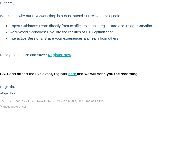 Exclusive EKS Workshop: Optimization Fundamentals and Beyond with nOps