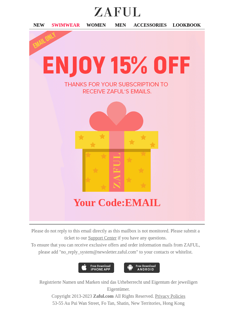 Zaful email from Sat, Aug 26, 2023