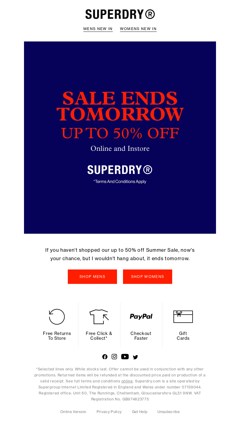 Ends tomorrow: Up to 50% off 🚨