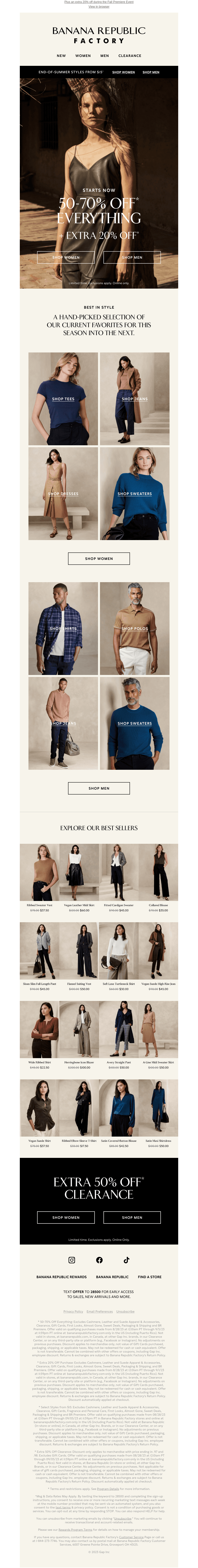 Step into fall with 50-70% off everything