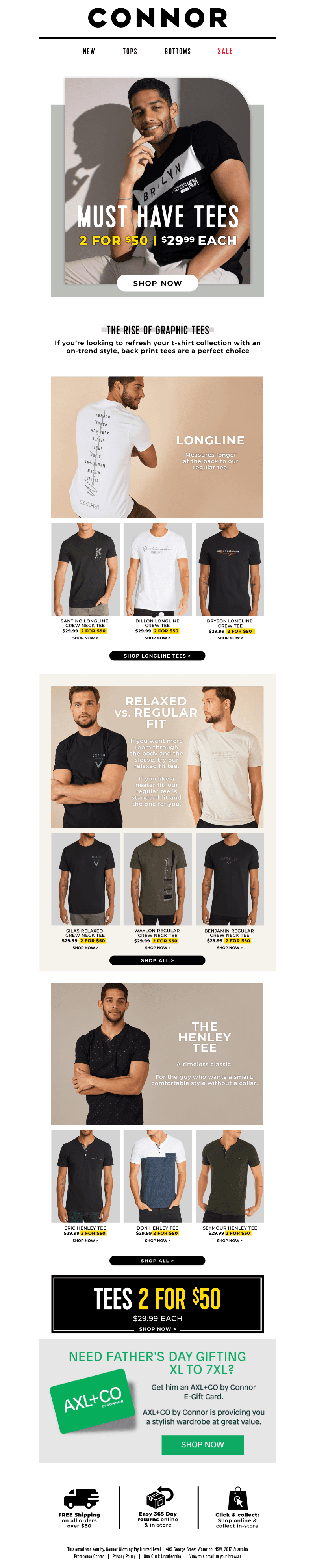 Must Have Tees: 2 for $50