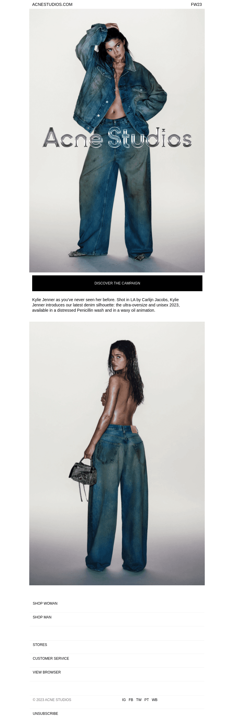 Kylie Jenner for Acne Studios